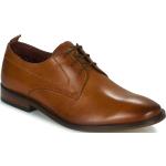 Reduzierte Braune Business Base London Derby Schuhe für Herren Größe 43 mit Absatzhöhe bis 3cm 