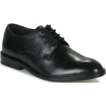 Reduzierte Schwarze Business Base London Derby Schuhe aus Leder für Herren Größe 44 mit Absatzhöhe bis 3cm 