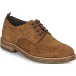 Reduzierte Braune Business Base London Derby Schuhe aus Leder für Herren Größe 44 mit Absatzhöhe bis 3cm 