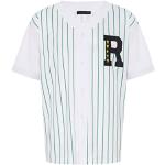 Baseballshirt Trikot gestreift T-Shirt Hemd Weiß-Grün XL