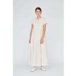 Weiße Kurzärmelige Basic apparel Vegane Bio Nachhaltige Stufenkleider aus Baumwolle für Damen Größe XS für den für den Sommer 