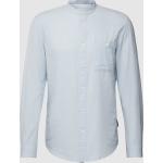 Hellblaue Unifarbene Tom Tailor Denim Stehkragen Herrenjeanshemden aus Baumwolle Größe L 