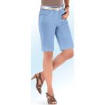 Hellblaue bader Jeans-Bermudas mit Reißverschluss aus Baumwolle für Damen Größe M 