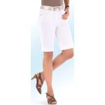 Weiße bader Jeans-Bermudas mit Reißverschluss aus Baumwolle für Damen Größe S 