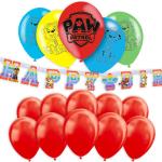 Rote PAW Patrol Runde Luftballons 17-teilig 