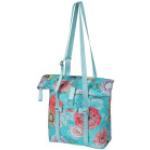 Himmelblaue Blumenmuster Basil Bloom Gepäckträgertaschen 15l mit Reißverschluss aus Kunstfaser 