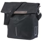 Schwarze Basil Vegane Gepäckträgertaschen 16l mit Reißverschluss aus Leder 