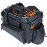 Schwarze Sportliche Gepäckträgertaschen 36l mit Klettverschluss aus LKW-Plane klappbar 