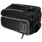 Schwarze Basil Sport Design Gepäckträgertaschen 12l mit Reißverschluss klappbar 
