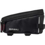 Anthrazitfarbene Basil Sport Design Oberrohrtaschen & Rahmentaschen mit Klettverschluss mit Handyfach 