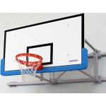 Basketball-Wandgerüst, schwenkbar, höhenverstellbar, 170 cm Grau