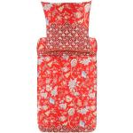 Rote Blumenmuster Bassetti Satinbettwäsche mit Reißverschluss aus Baumwolle maschinenwaschbar 155x220 