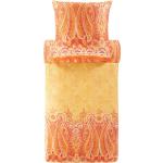 Orange Allergiker Bassetti Satinbettwäsche mit Reißverschluss aus Baumwolle trocknergeeignet 155x220 