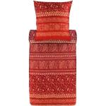 Rote Allergiker Bassetti Baumwollbettwäsche mit Ornament-Motiv mit Reißverschluss aus Baumwolle maschinenwaschbar 155x220 
