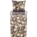 Graue Bassetti Quadratische Blumenbettwäsche mit Reißverschluss aus Baumwolle 135x200 