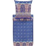Blaue Bassetti Kissenbezüge & Kissenhüllen mit Ornament-Motiv aus Mako-Satin 200x200 3-teilig 