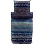 Bassetti BRUNELLESCHI Bettwäsche + 1 Kissenhülle aus 100% Baumwollsatin in der Farbe Blu B1, Maße: 140x200 + 1 K 70x90 cm - 9306415
