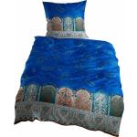 Blaue Unifarbene Mediterrane Bassetti Bettwäsche Sets & Bettwäsche Garnituren mit Reißverschluss aus Mako-Satin 240x220 