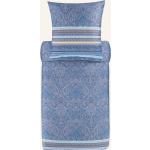 Hellblaue Bassetti Baumwollbettwäsche mit Reißverschluss aus Mako-Satin trocknergeeignet 155x220 