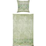 Grüne Allergiker Bassetti Baumwollbettwäsche mit Ornament-Motiv mit Reißverschluss aus Baumwolle 155x220 