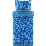 Blaue Blumenmuster Bassetti Blumenbettwäsche mit Reißverschluss aus Satin 155x220 