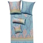 Blaue Bassetti Bettwäsche mit Ornament-Motiv mit Reißverschluss aus Satin 135x200 