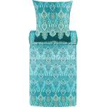 Blaue Mediterrane Bassetti Bettwäsche mit Ornament-Motiv mit Reißverschluss aus Satin 135x200 