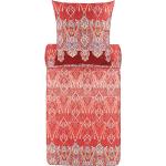 Rote Mediterrane Bassetti Bettwäsche mit Ornament-Motiv mit Reißverschluss aus Satin 155x220 