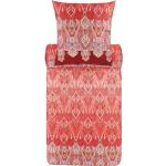 Rote Mediterrane Bassetti Bettwäsche mit Ornament-Motiv mit Reißverschluss aus Satin 200x200 