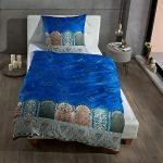 Blaue Unifarbene Bassetti Bettwäsche Sets & Bettwäsche Garnituren mit Reißverschluss aus Mako-Satin maschinenwaschbar 240x220 