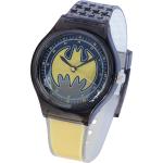 Bunte Batman Runde Stahlarmbanduhren mit Kunststoff-Uhrenglas mit Kunststoffarmband 