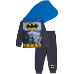 Graue Batman Kinderschlafanzüge & Kinderpyjamas mit Klettverschluss für Jungen 