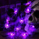 Violette LED Lichterketten mit Kürbis-Motiv glänzend aus Polycarbonat batteriebetrieben 
