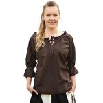 Reduzierte Braune Battle-Merchant Mittelalter-Hemden & Mittelalter-Blusen aus Baumwolle für Damen Größe L 