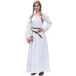 Reduzierte Weiße Battle-Merchant Maxi Mittelalterkleider aus Baumwolle für Damen Größe L 