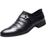 Schwarze Business Derby Schuhe mit Reißverschluss in Breitweite aus Leder für Herren Größe 40 für den für den Winter 