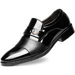 Schwarze Business Outdoor Schuhe mit Reißverschluss in Breitweite aus Leder für Herren Größe 48 für den für den Winter 