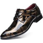 Goldene Business Hochzeitsschuhe & Oxford Schuhe mit Schnürsenkel aus Glattleder rutschfest für Herren Größe 39 