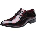 Rote Business Hochzeitsschuhe & Oxford Schuhe mit Schnürsenkel aus Glattleder rutschfest für Herren Größe 43 