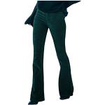 Dunkelgrüne Loose Fit Freizeithosen aus Leder für Damen Größe L für den für den Herbst 