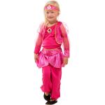 Pinke Buttinette Bauchtänzerinnen-Kostüme mit Volants aus Jersey für Kinder Größe 146 