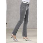 Graue ASCARI Oeko-Tex High Waist Jeans mit Reißverschluss aus Denim für Damen Größe S 