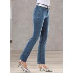 Blaue ASCARI Oeko-Tex Stretch-Jeans mit Reißverschluss aus Denim für Damen Größe XL 