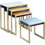 Hellblaue Klein & More Beistelltisch Sets aus Massivholz Breite 0-50cm, Höhe 0-50cm, Tiefe 0-50cm 4-teilig 