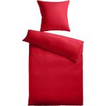 Rote Unifarbene Kinzler Baumwollbettwäsche aus Baumwolle 135x200 