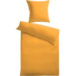 Gelbe Unifarbene Kinzler Baumwollbettwäsche aus Baumwolle 155x200 