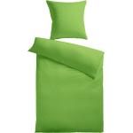 Grüne Unifarbene Kinzler Baumwollbettwäsche aus Baumwolle 155x220 