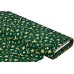 Tannengrüne Buttinette Baumwollstoffe mit Weihnachts-Motiv 