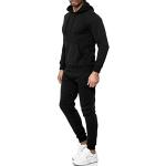 Baxboy Herren Uni Colour Jogging Anzug Trainingsanzug Sportanzug Fitness Sporthose Hose Hoodie H-500, Farbe:Schwarz, Größe:XL
