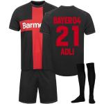 Bayer Leverkusen 23/24 Trikot Fussball Jungen Herren Hause/Auswärts Fußball Trikots Trainingsanzug Trikot Shorts Socken Set für Kinder/Erwachsene (D,M)